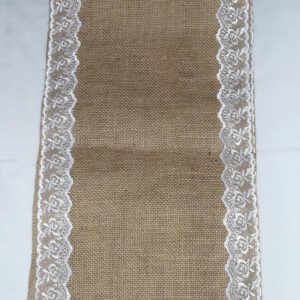 Tischläufer Jute mit Spitze