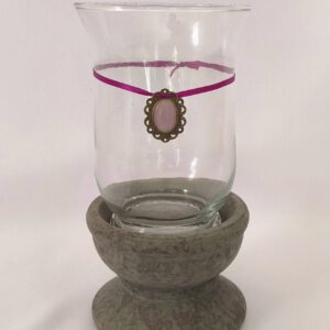 Windlicht Beton mit Glasaufsatz