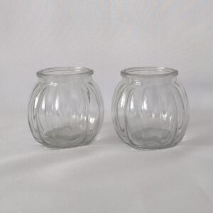 Windlicht mit Rillen kugelform